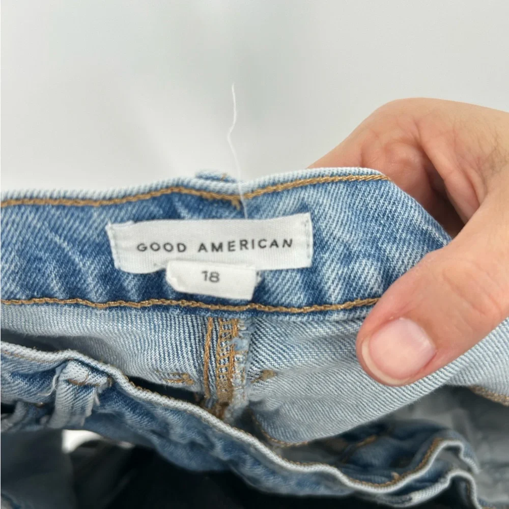 Good American Cuffed Jean Denim Shorts Size 18‎